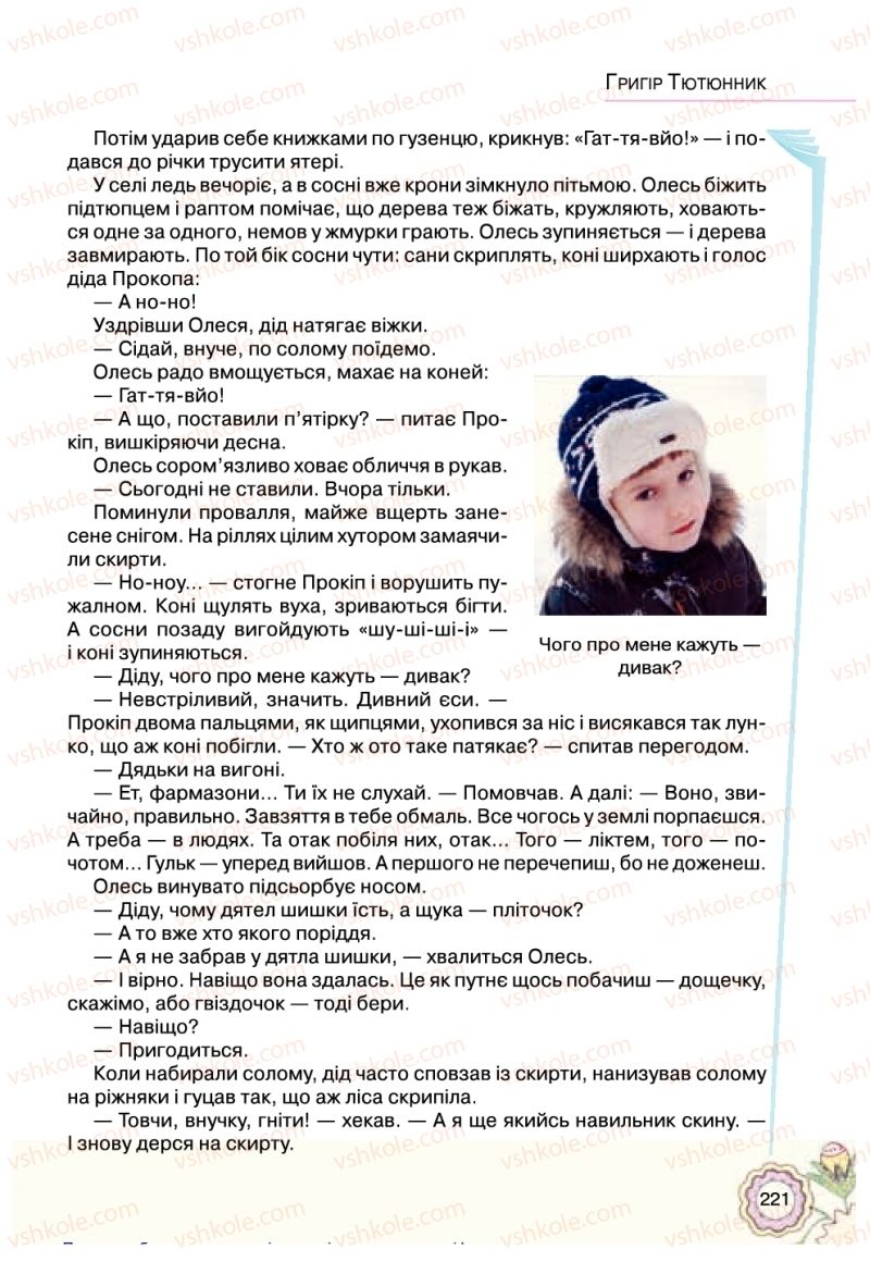 Страница 221 | Підручник Українська література 5 клас Л.Т. Коваленко 2018