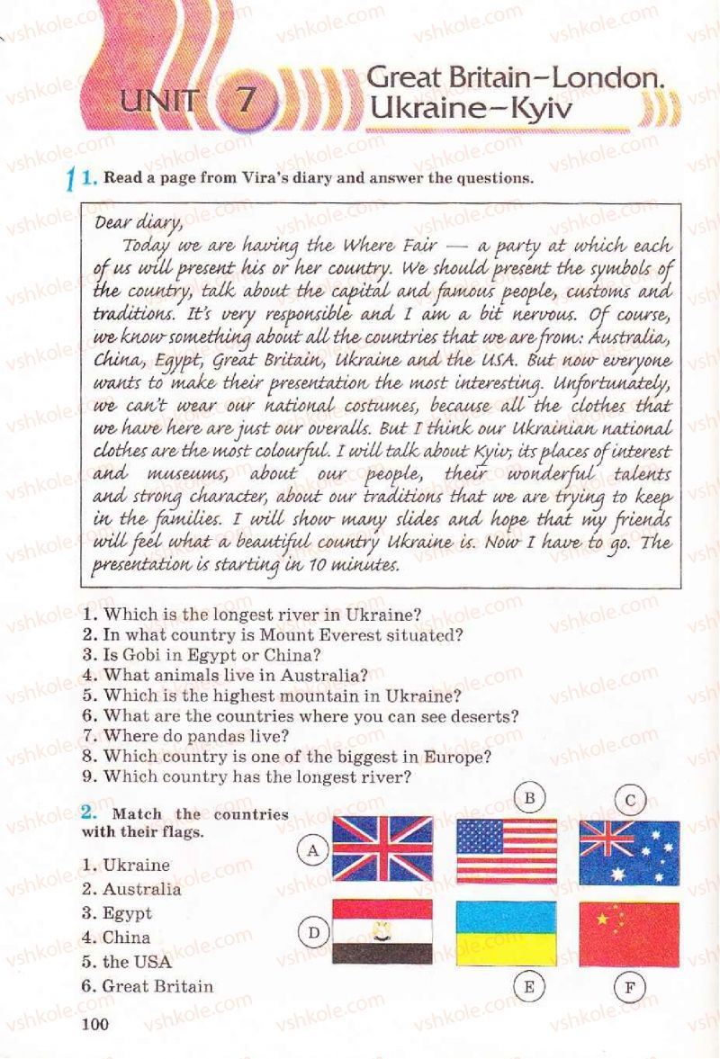 Страница 100 | Підручник Англiйська мова 6 клас Л.В. Биркун 2006