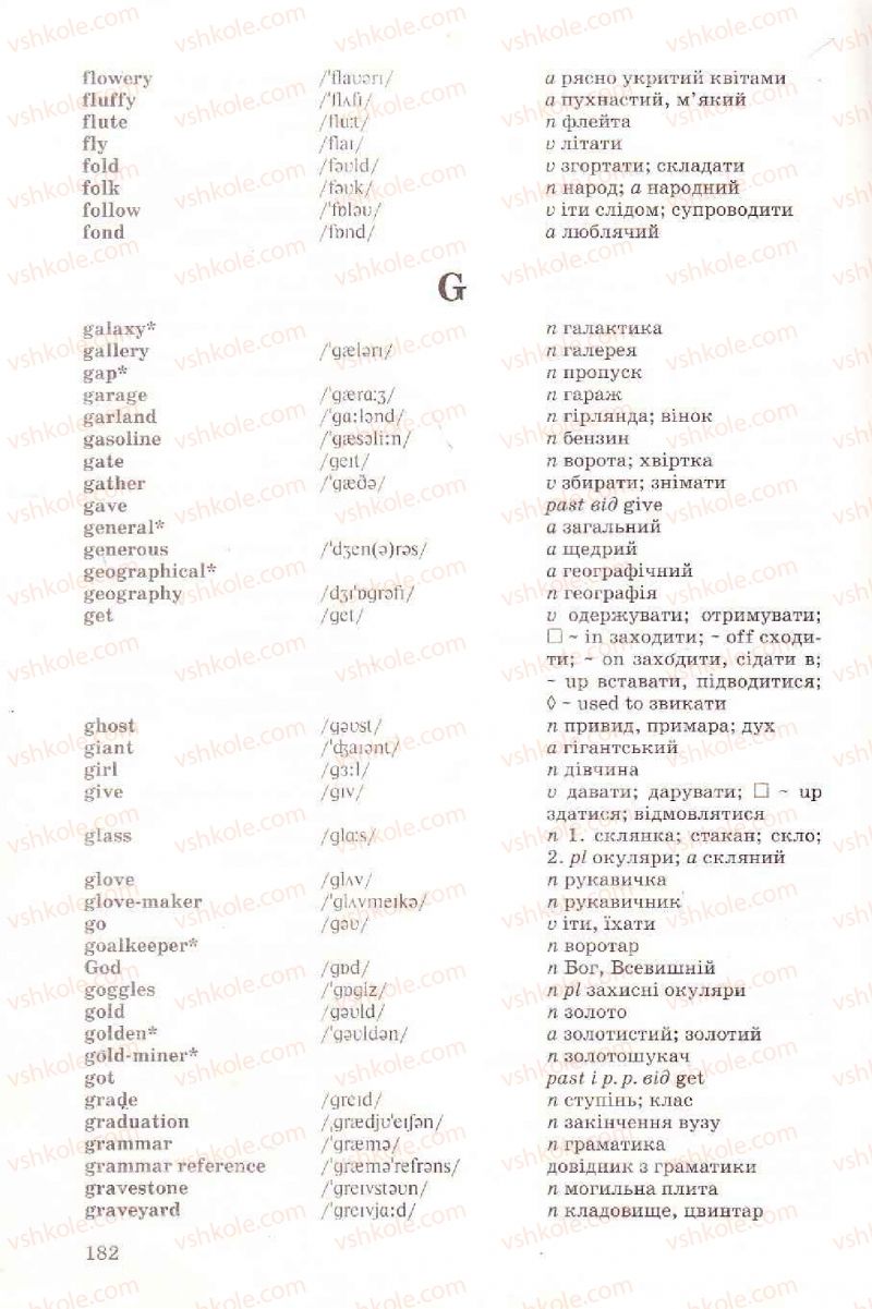 Страница 182 | Підручник Англiйська мова 6 клас Л.В. Биркун 2006