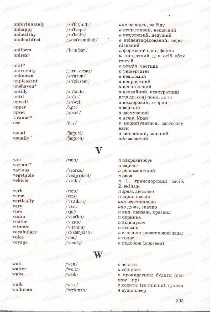 Страница 205 | Підручник Англiйська мова 6 клас Л.В. Биркун 2006