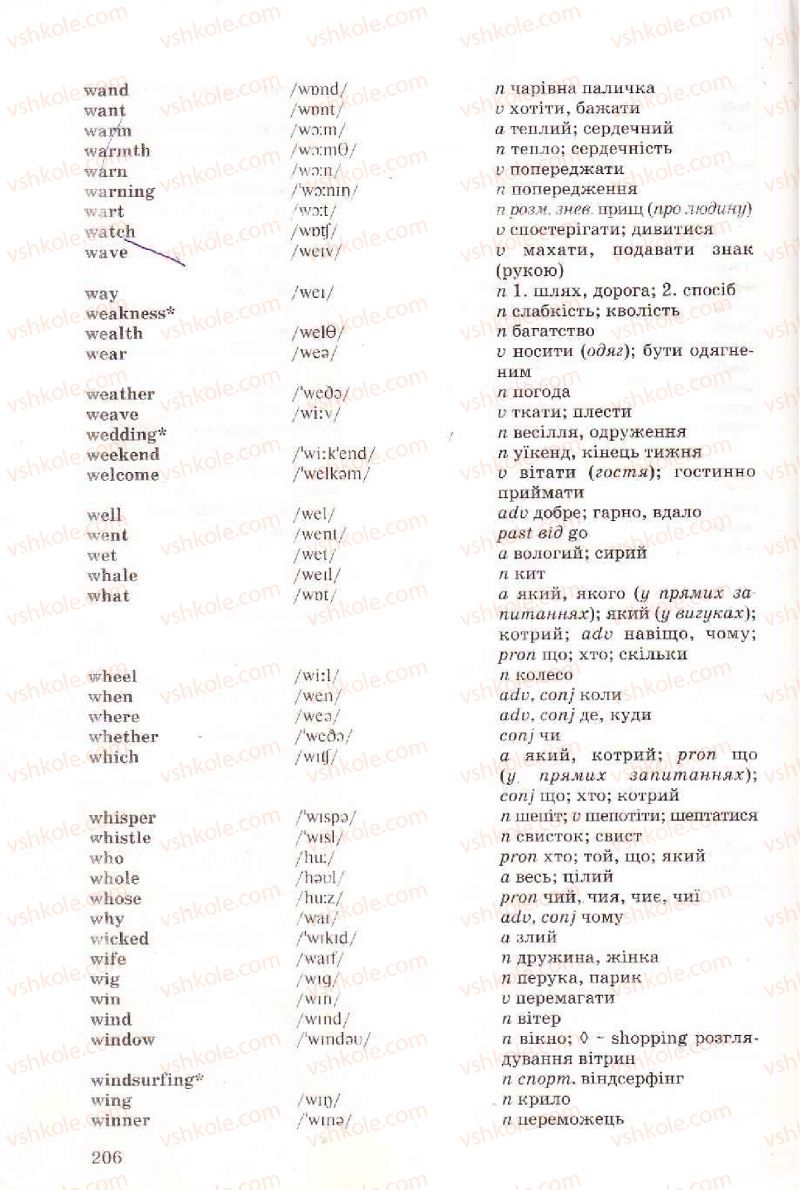 Страница 206 | Підручник Англiйська мова 6 клас Л.В. Биркун 2006