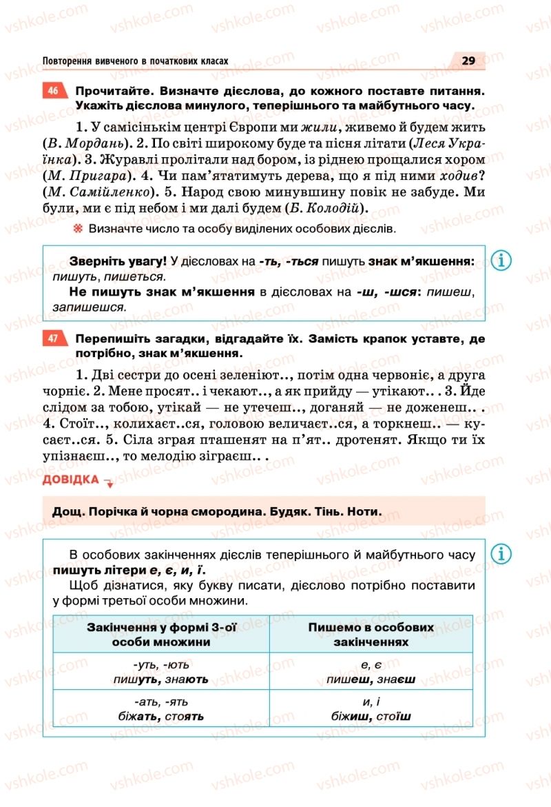 Страница 29 | Підручник Українська мова 5 клас О.П. Глазова 2018