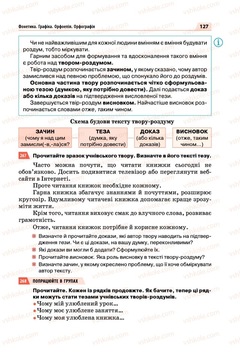 Страница 127 | Підручник Українська мова 5 клас О.П. Глазова 2018