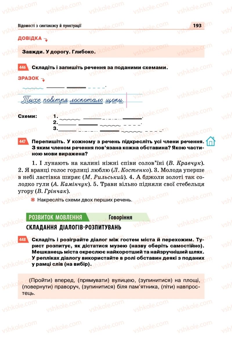 Страница 193 | Підручник Українська мова 5 клас О.П. Глазова 2018