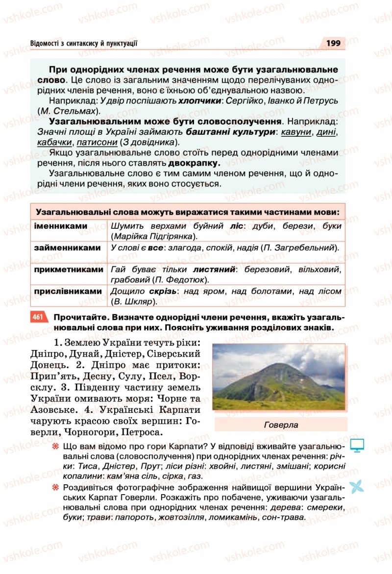 Страница 199 | Підручник Українська мова 5 клас О.П. Глазова 2018