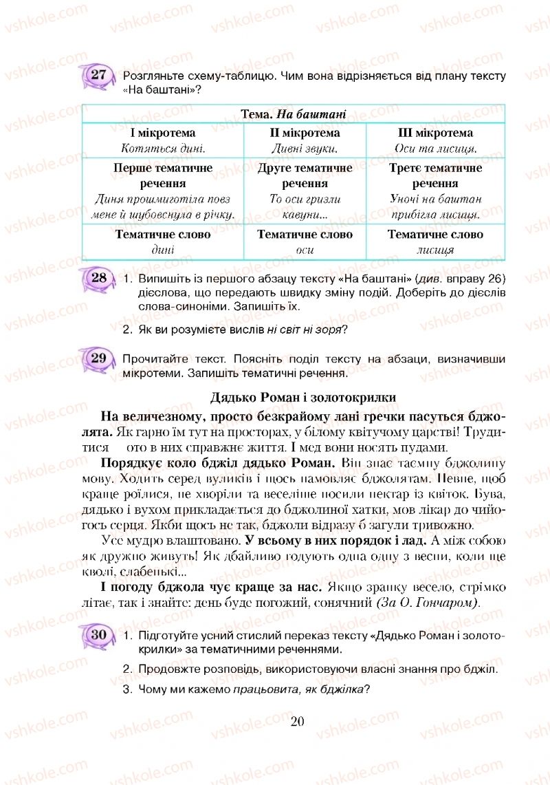 Страница 20 | Підручник Українська мова 5 клас С.Я. Єрмоленко, В.Т. Сичова 2018