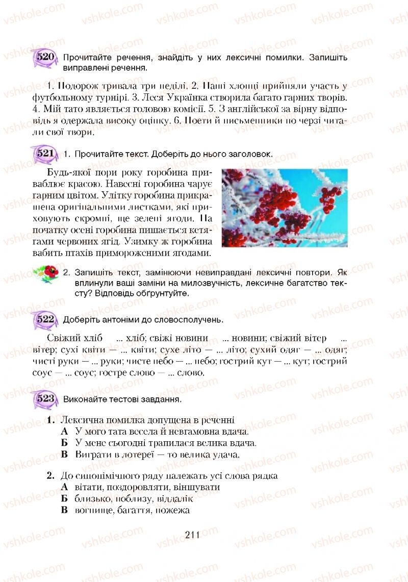 Страница 211 | Підручник Українська мова 5 клас С.Я. Єрмоленко, В.Т. Сичова 2018