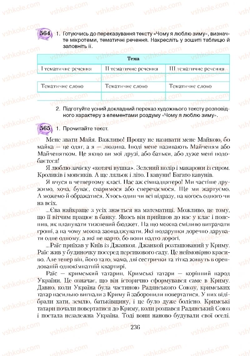 Страница 236 | Підручник Українська мова 5 клас С.Я. Єрмоленко, В.Т. Сичова 2018