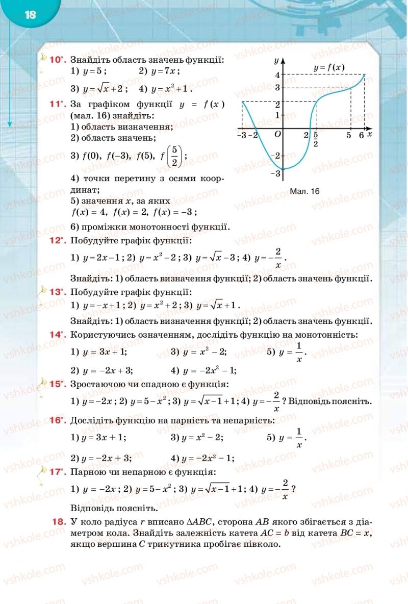 Страница 18 | Підручник Математика 10 клас М.І. Бурда, Т.В. Колесник, Ю.І. Мальований 2018