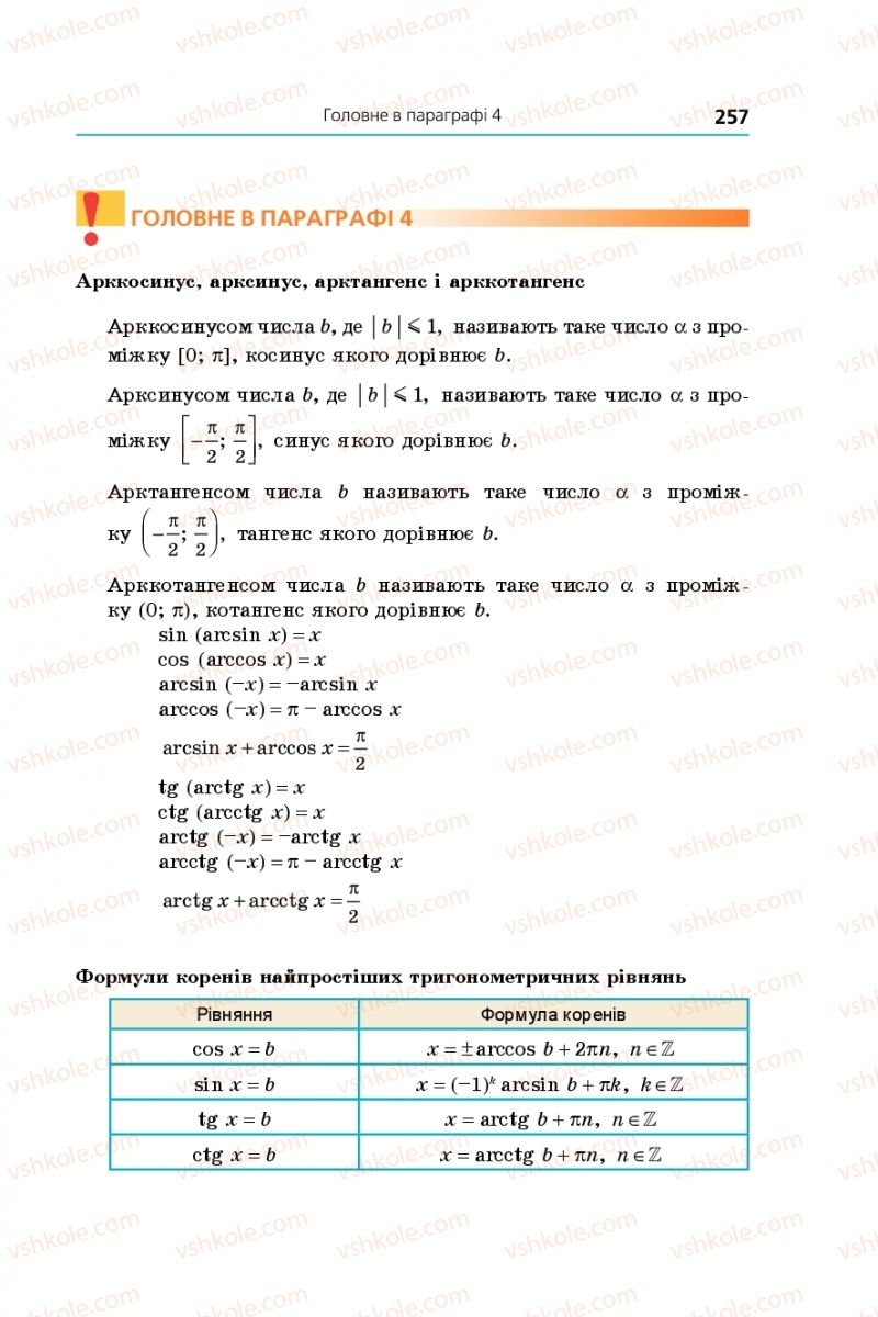 Страница 257 | Підручник Алгебра 10 клас А.Г. Мерзляк, Д.А. Номіровський, В.Б. Полонський, М.С. Якір 2018 Профільний рівень