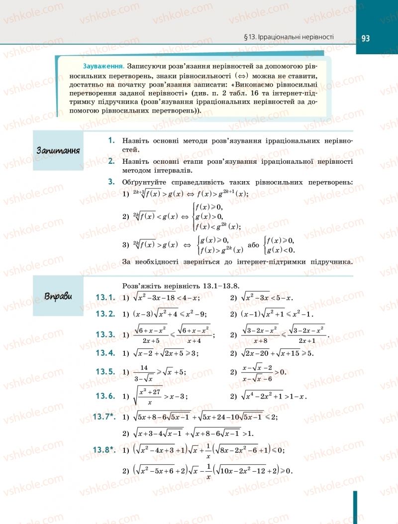 Страница 93 | Підручник Алгебра 10 клас Є.П. Нелін 2018 Профільний рівень