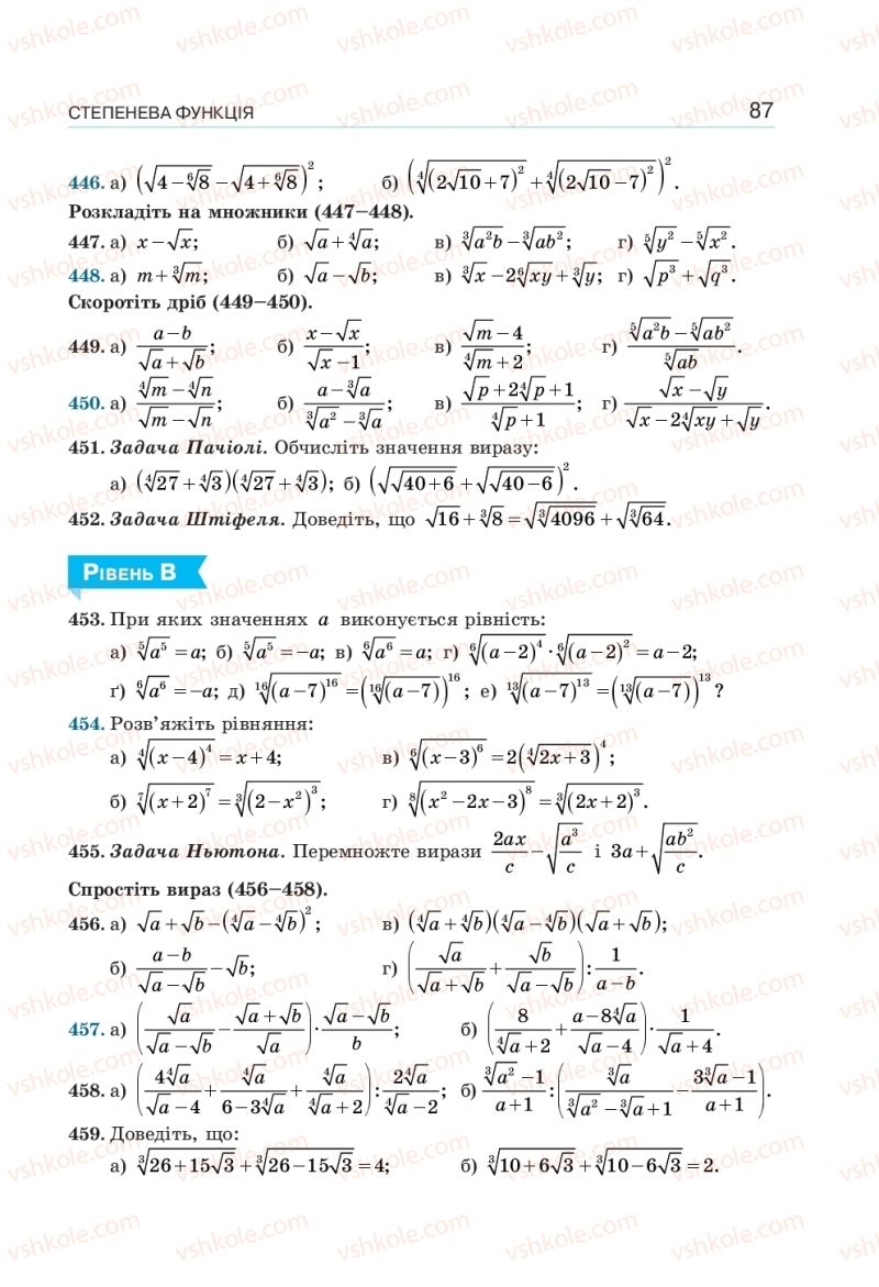 Страница 87 | Підручник Алгебра 10 клас  Г.П. Бевз, В.Г. Бевз, Н.Г. Владімірова 2018 Профільний рівень