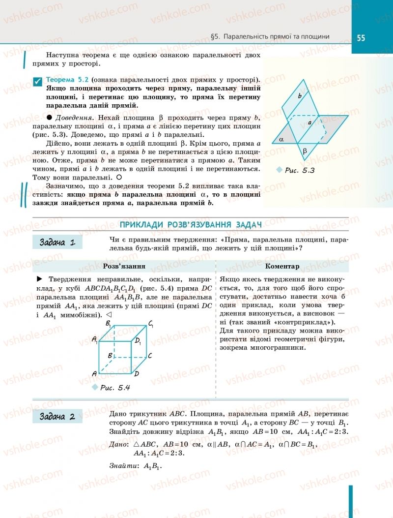 Страница 55 | Підручник Геометрія 10 клас Є.П. Нелін 2018