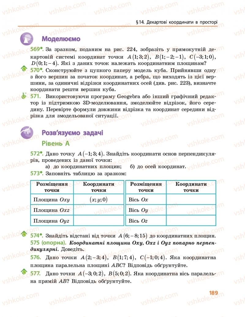 Страница 189 | Підручник Геометрія 10 клас А.П. Єршова, В.В. Голобородько, О.Ф. Крижановський 2018 Профільний рівень