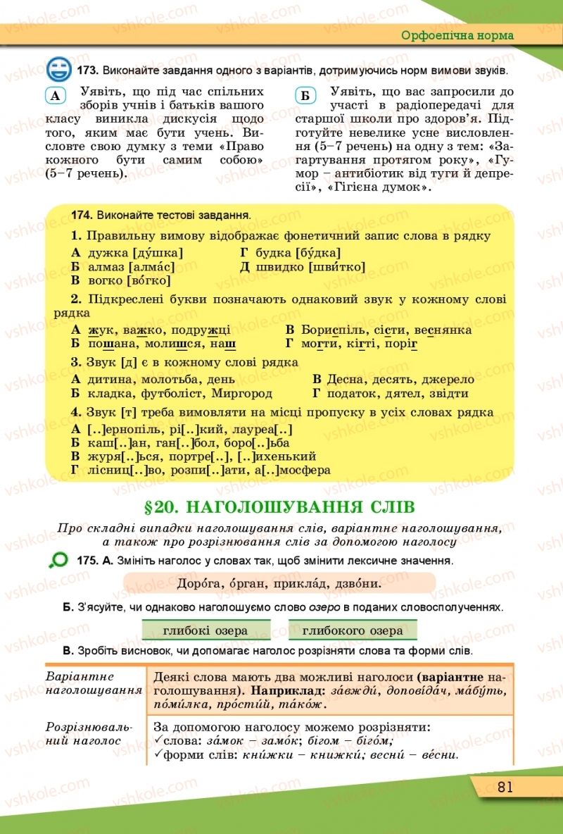 Страница 81 | Підручник Українська мова 10 клас О.В. Заболотний, В.В. Заболотний 2018 Рівень стандарту