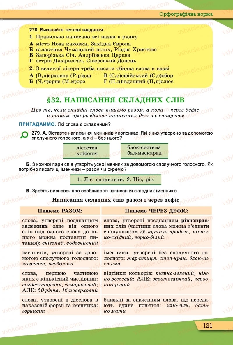 Страница 121 | Підручник Українська мова 10 клас О.В. Заболотний, В.В. Заболотний 2018 Рівень стандарту