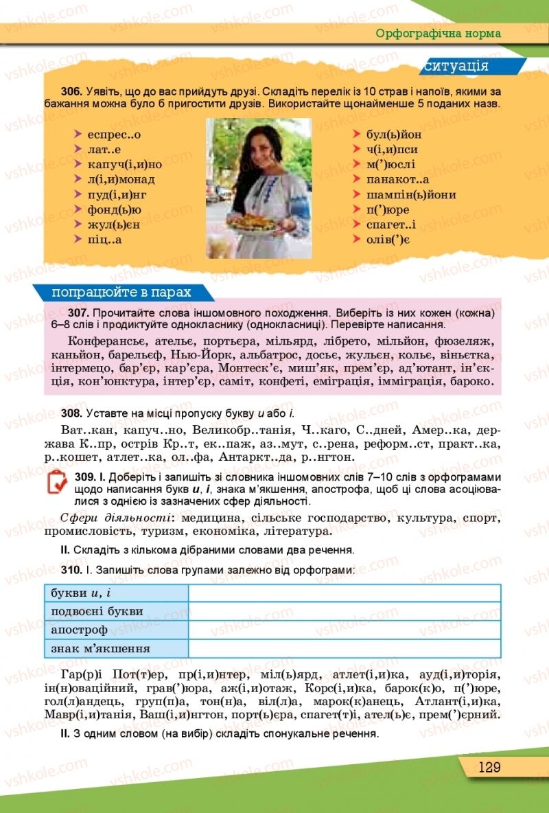 Страница 129 | Підручник Українська мова 10 клас О.В. Заболотний, В.В. Заболотний 2018 Рівень стандарту