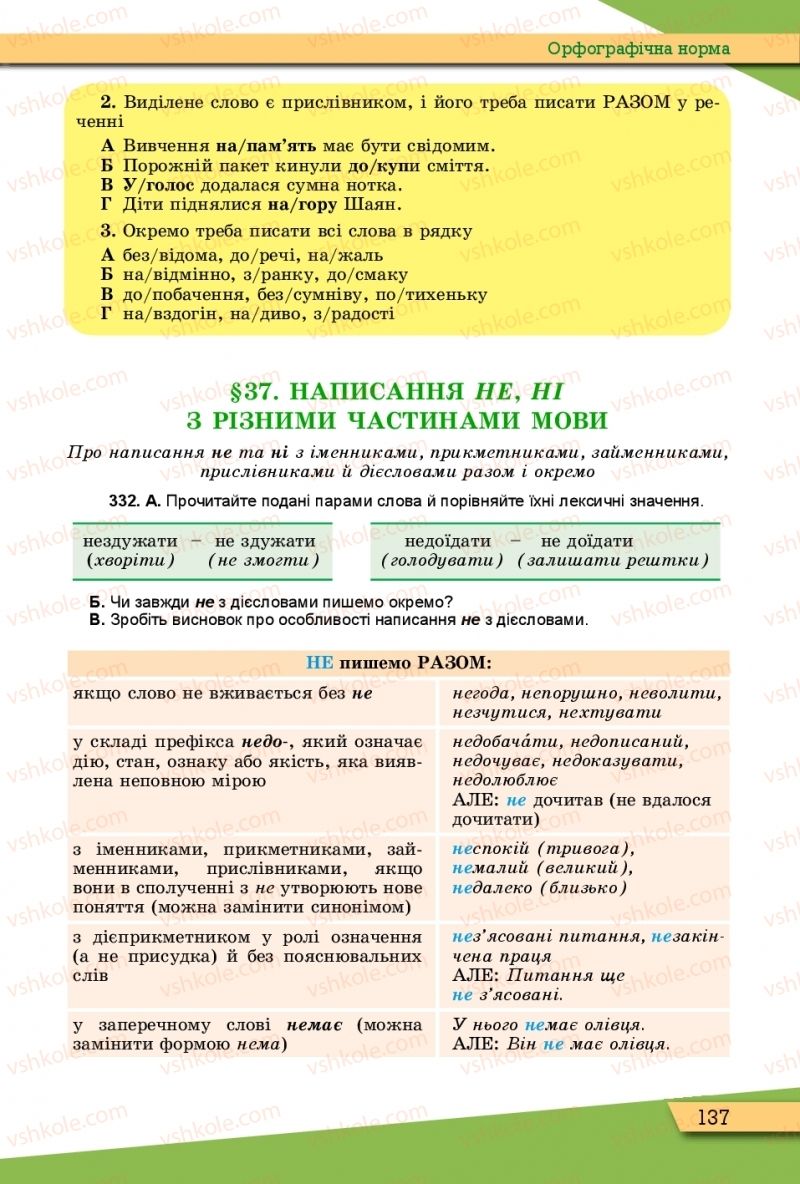 Страница 137 | Підручник Українська мова 10 клас О.В. Заболотний, В.В. Заболотний 2018 Рівень стандарту