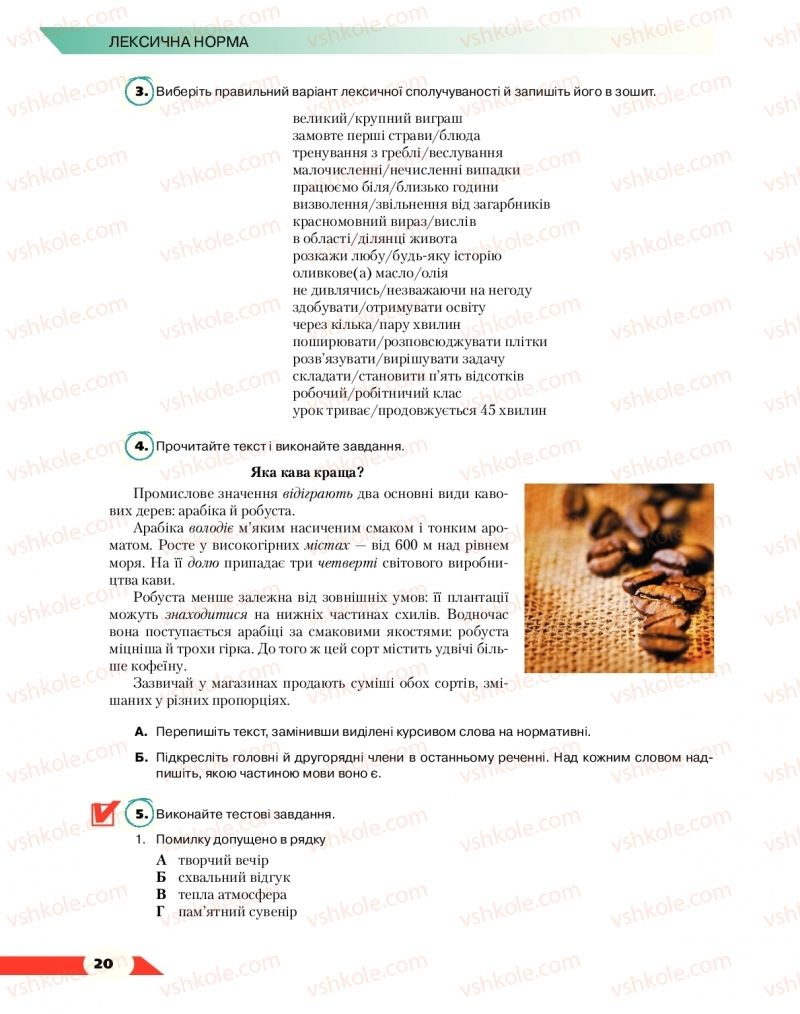 Страница 20 | Підручник Українська мова 10 клас О.М. Авраменко 2018