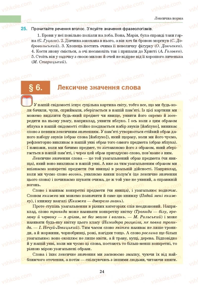 Страница 24 | Підручник Українська мова 10 клас І.П. Ющук 2018