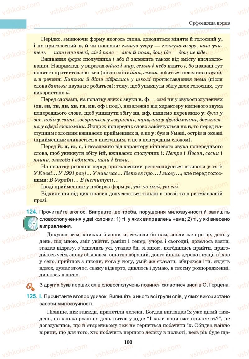 Страница 100 | Підручник Українська мова 10 клас І.П. Ющук 2018