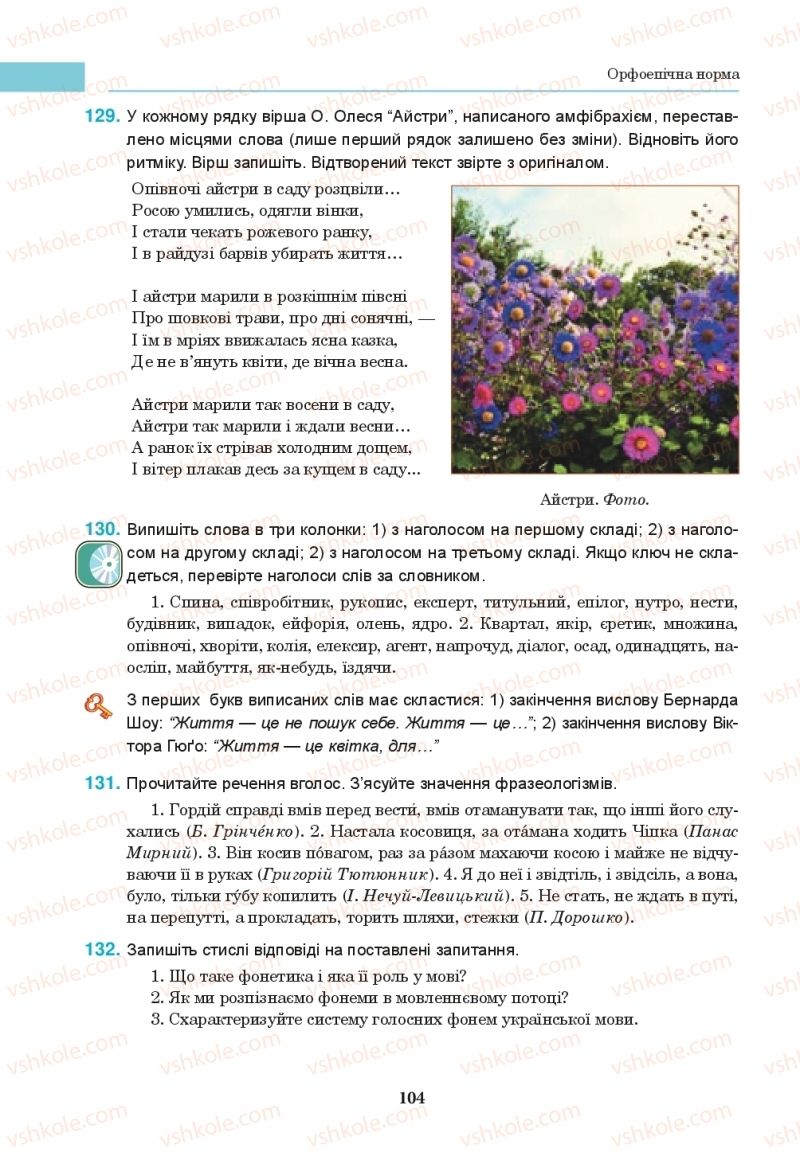 Страница 104 | Підручник Українська мова 10 клас І.П. Ющук 2018