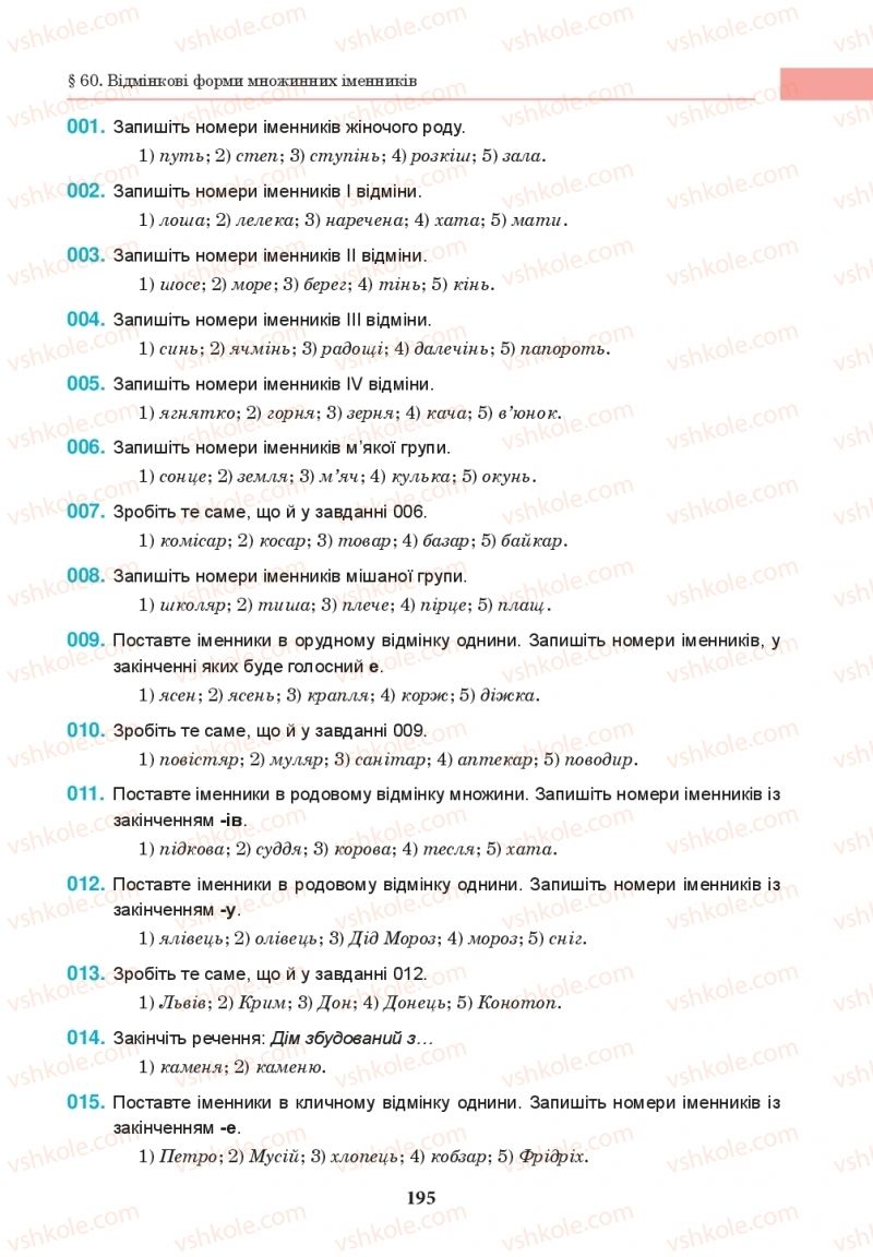 Страница 195 | Підручник Українська мова 10 клас І.П. Ющук 2018