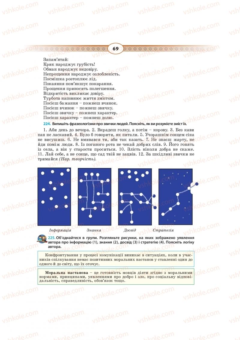 Страница 69 | Підручник Українська мова 10 клас Н.Б. Голуб, В.І. Новосьолова 2018