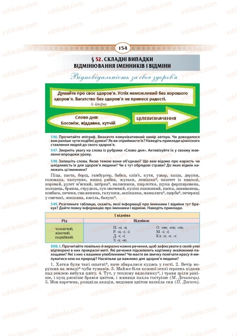 Страница 154 | Підручник Українська мова 10 клас Н.Б. Голуб, В.І. Новосьолова 2018