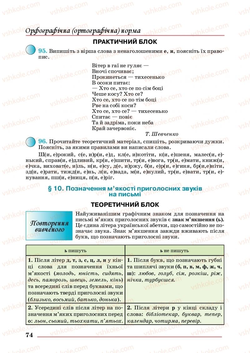Страница 74 | Підручник Українська мова 10 клас С.В. Шевчук 2018
