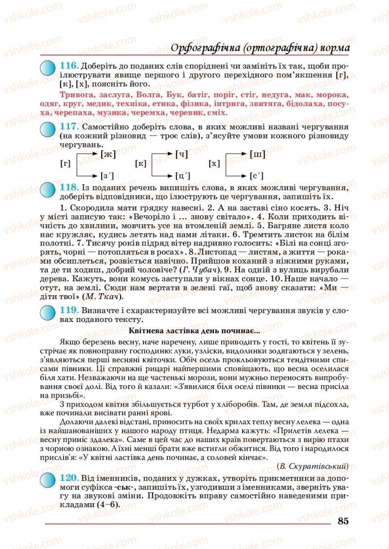 Страница 85 | Підручник Українська мова 10 клас С.В. Шевчук 2018