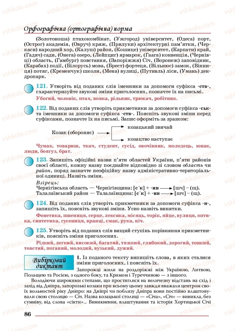 Страница 86 | Підручник Українська мова 10 клас С.В. Шевчук 2018