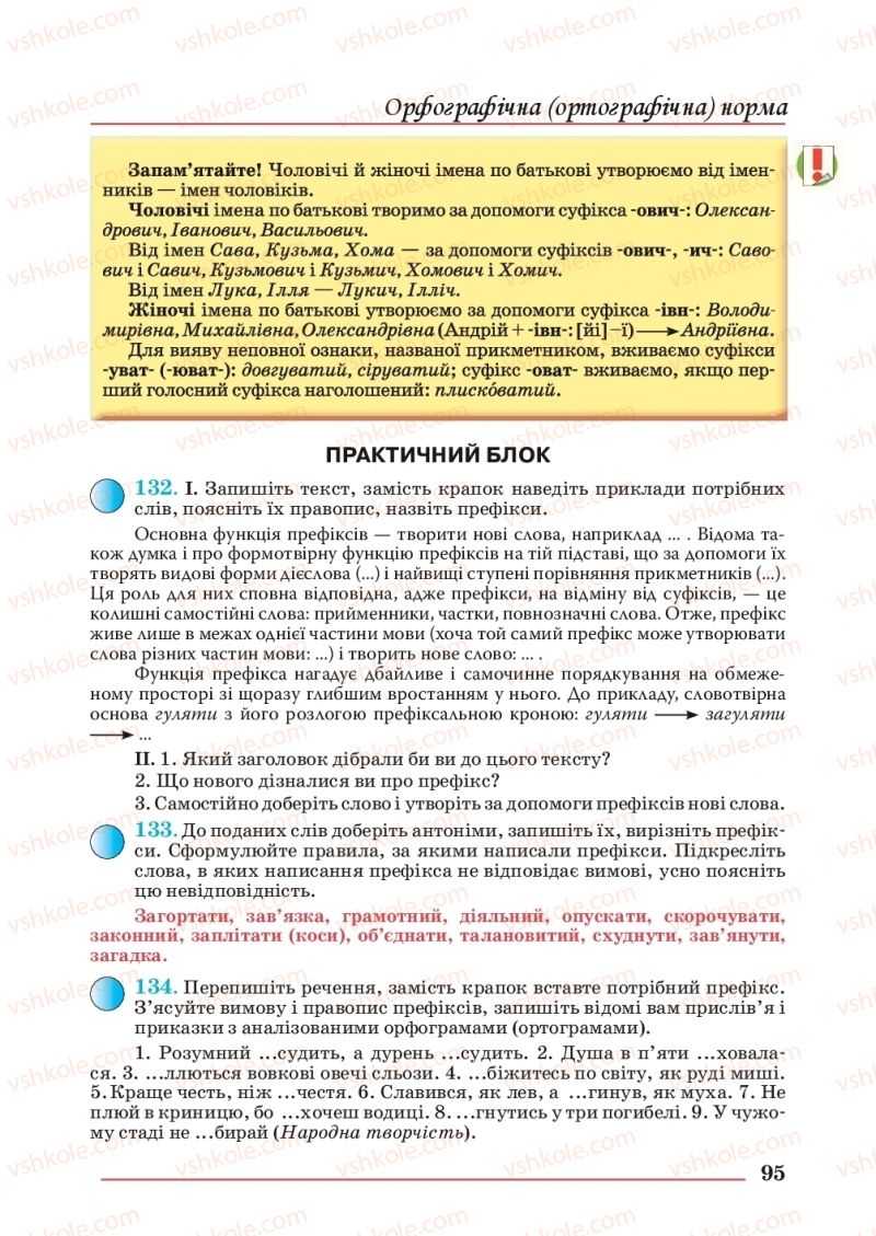Страница 95 | Підручник Українська мова 10 клас С.В. Шевчук 2018