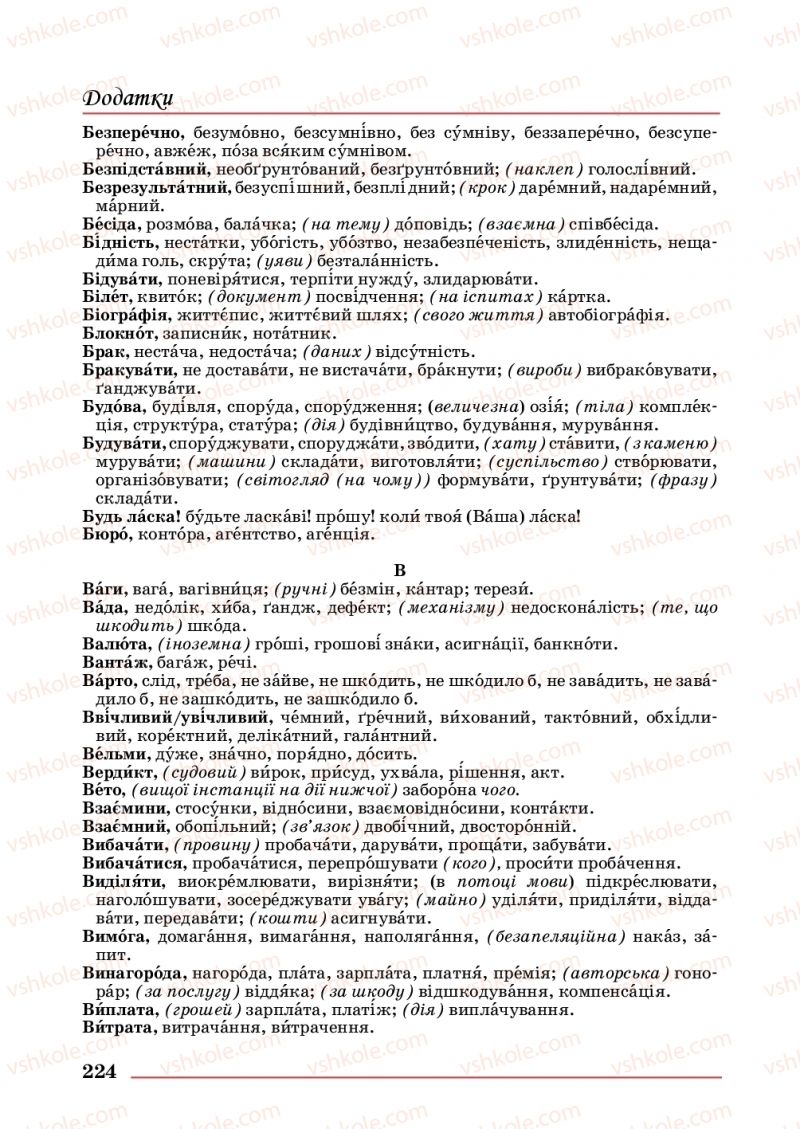 Страница 224 | Підручник Українська мова 10 клас С.В. Шевчук 2018