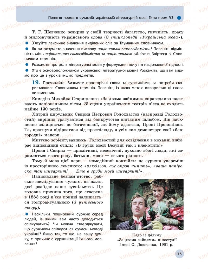 Страница 15 | Підручник Українська мова 10 клас О.П. Глазова 2018