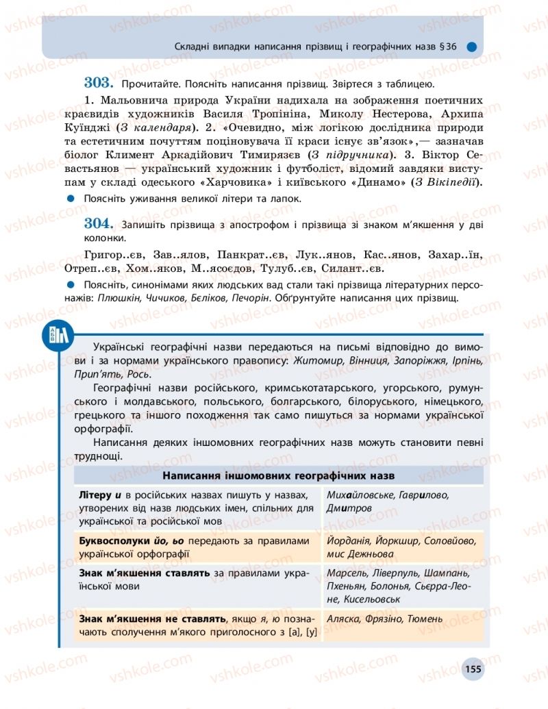 Страница 155 | Підручник Українська мова 10 клас О.П. Глазова 2018