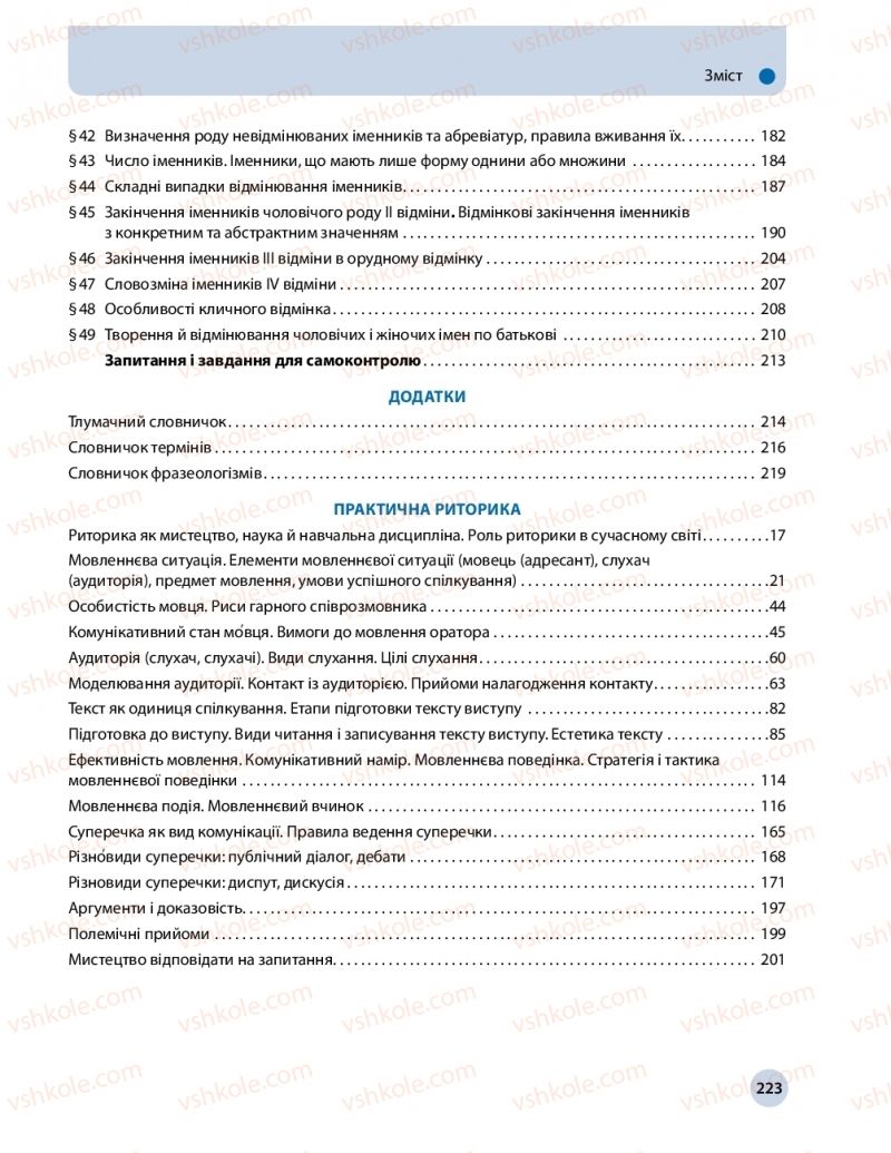 Страница 223 | Підручник Українська мова 10 клас О.П. Глазова 2018
