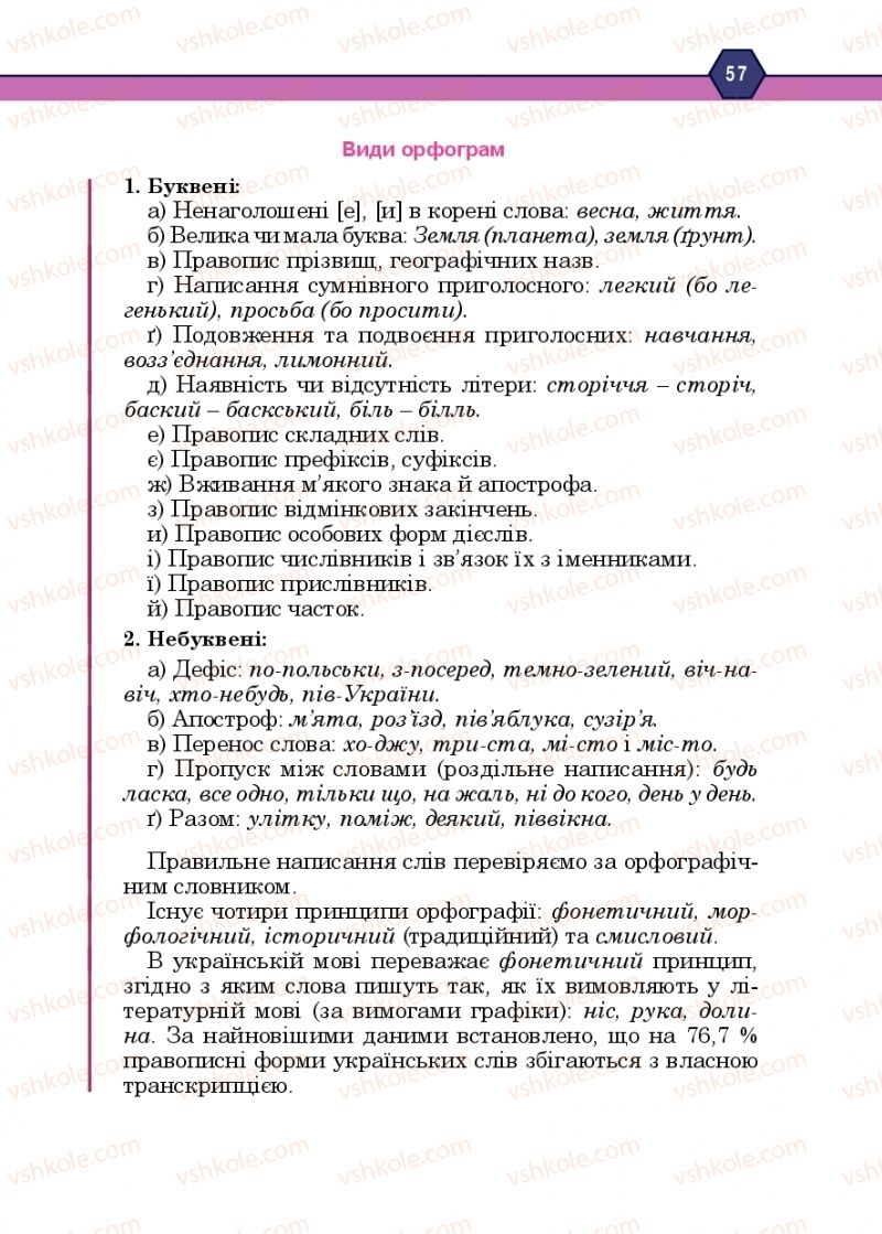 Страница 57 | Підручник Українська мова 10 клас Н.М. Тушніцка, М.Б. Пилип 2018