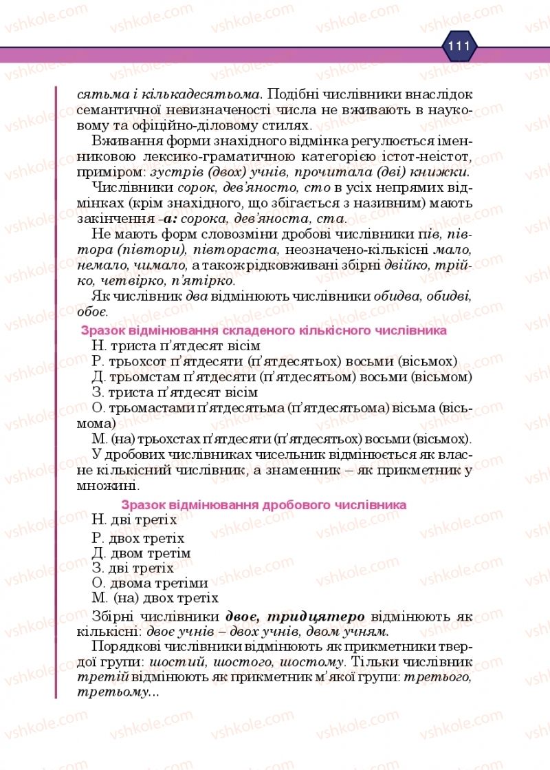 Страница 111 | Підручник Українська мова 10 клас Н.М. Тушніцка, М.Б. Пилип 2018
