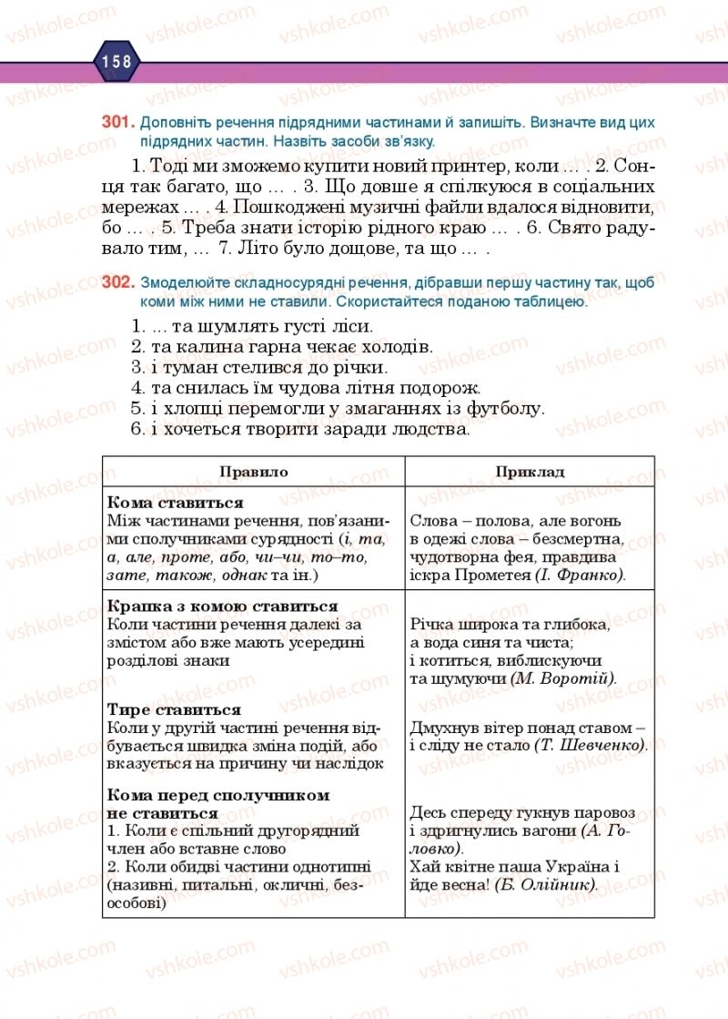 Страница 158 | Підручник Українська мова 10 клас Н.М. Тушніцка, М.Б. Пилип 2018