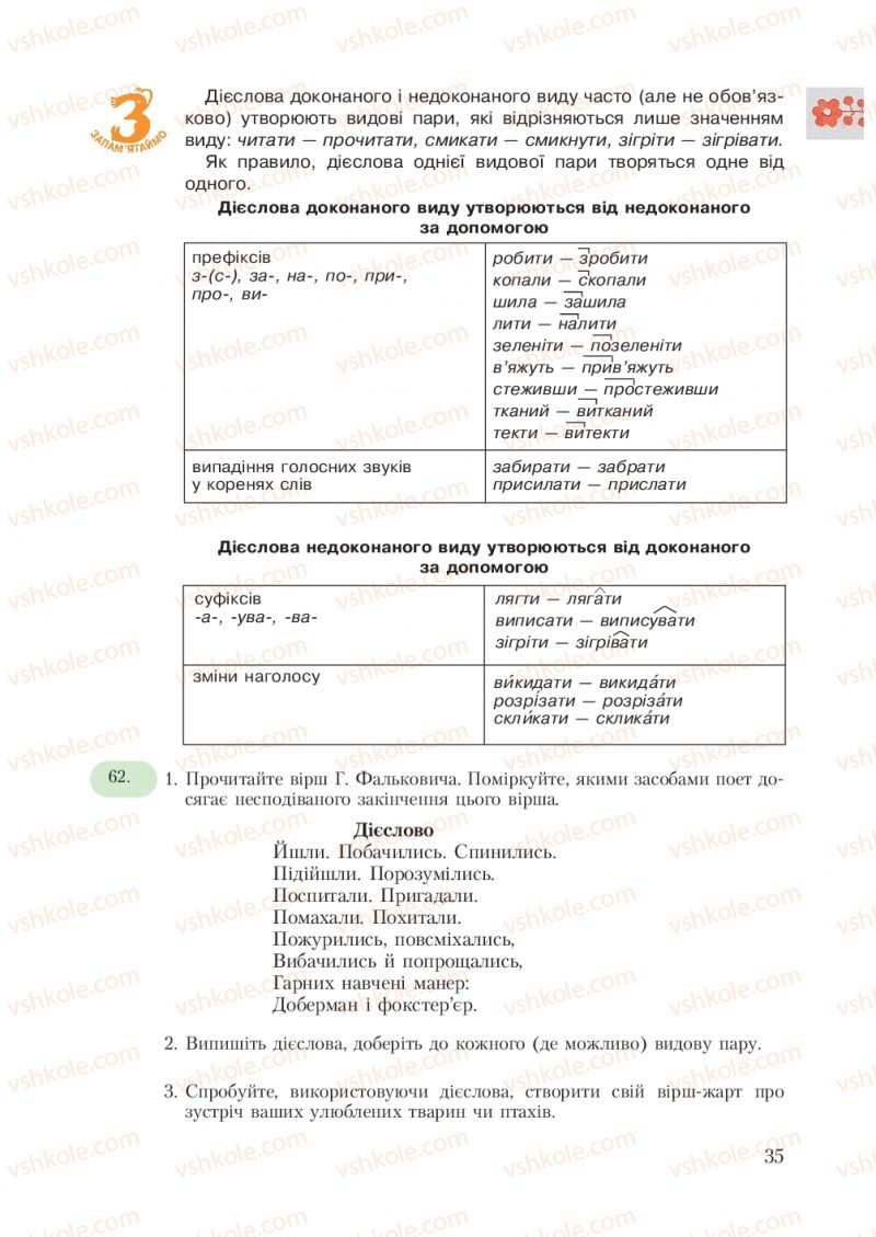 Страница 35 | Підручник Українська мова 7 клас С.Я. Єрмоленко, В.Т. Сичова 2007