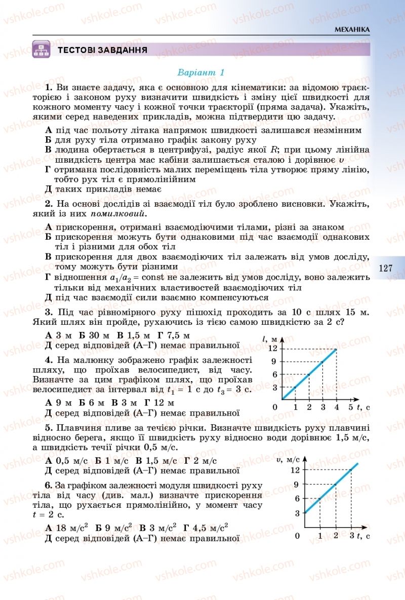 Страница 127 | Підручник Фізика 10 клас В.Д. Сиротюк 2018