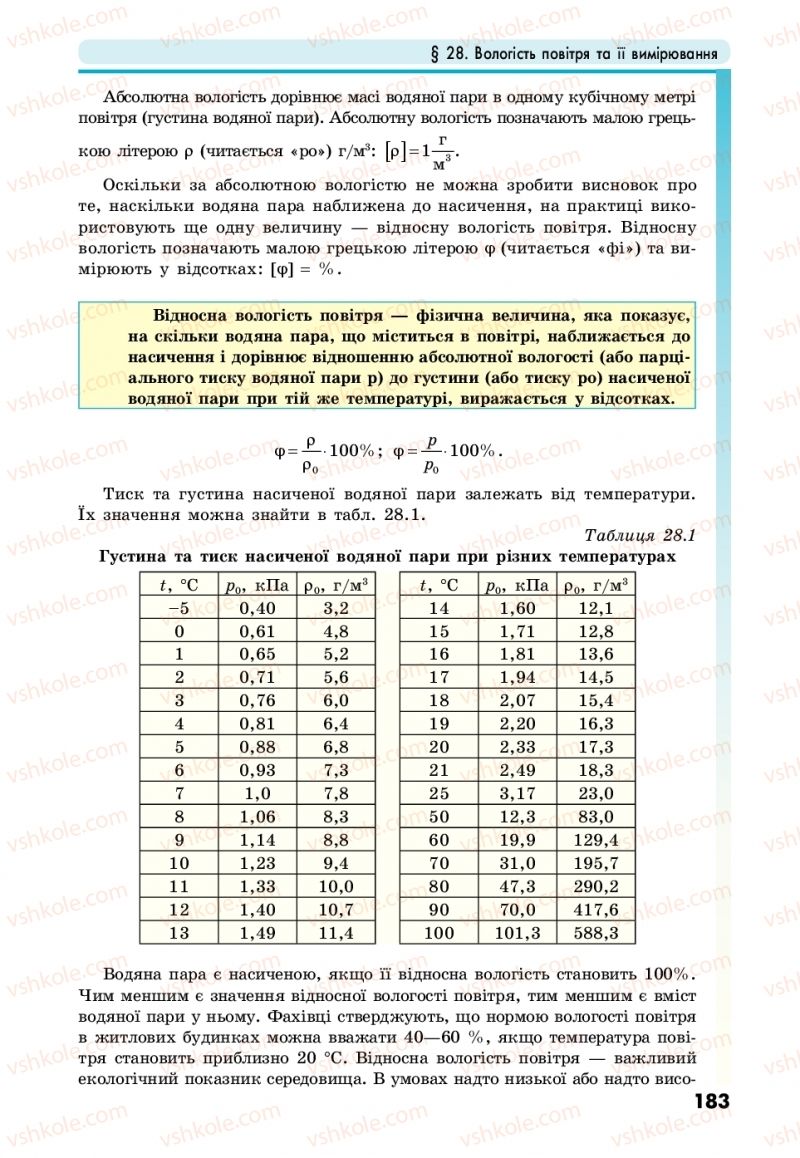Страница 183 | Підручник Фізика 10 клас М.В. Головко, Ю.С. Мельник, Л.В. Непорожня 2018