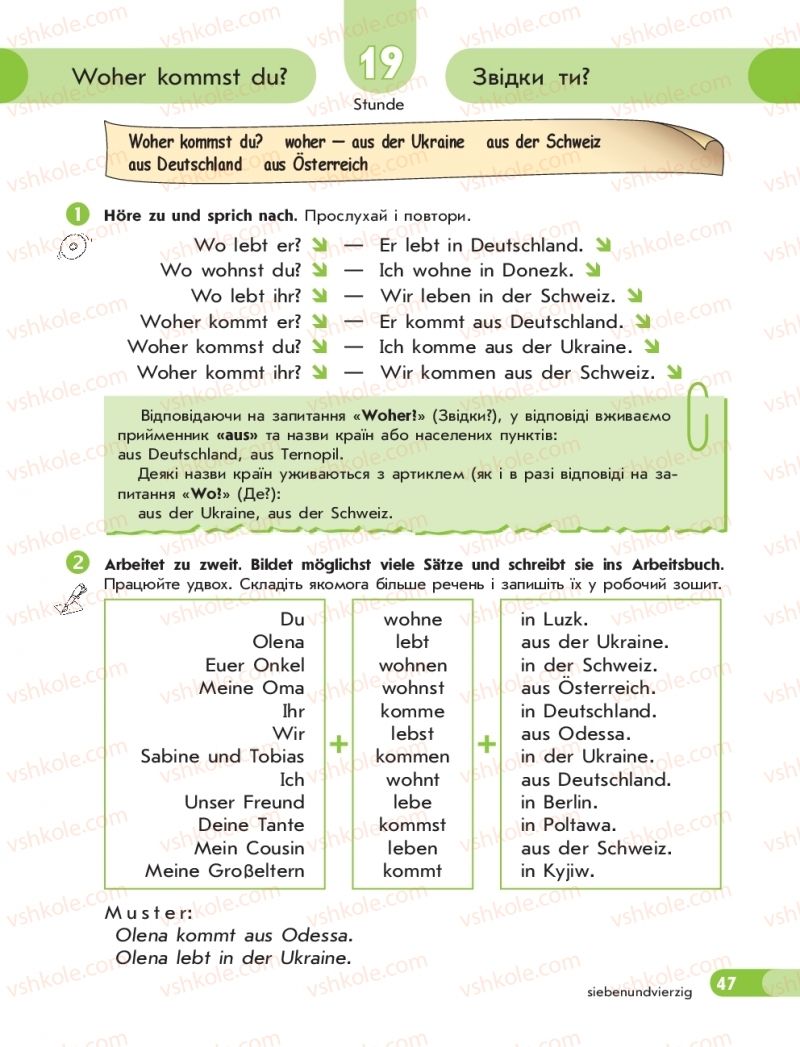 Страница 47 | Підручник Німецька мова 5 клас С.І. Сотникова, Т.Ф. Білоусова 2018 1 рік навчання