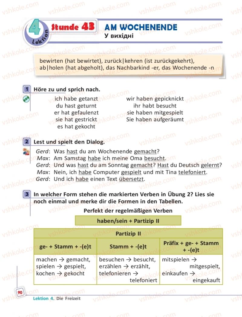 Страница 90 | Підручник Німецька мова 5 клас С.І. Сотникова, Г.В. Гоголєва 2018 5 рік навчання