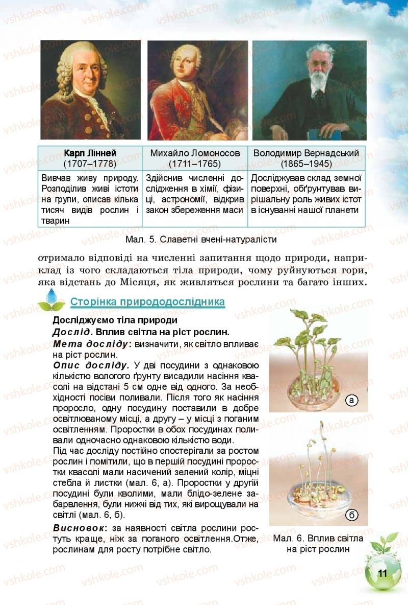 Страница 11 | Підручник Природознавство 5 клас Т.В. Коршевнюк, І.В. Баштовий 2018