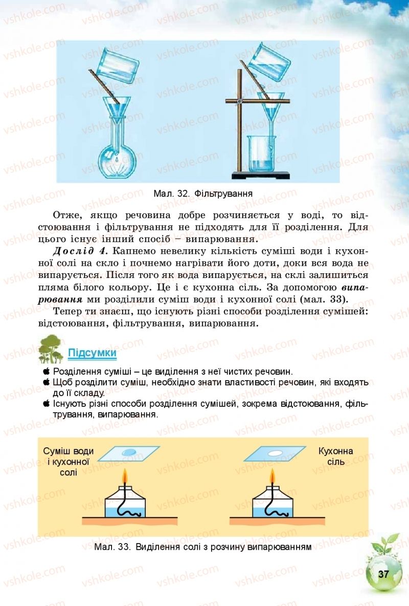 Страница 37 | Підручник Природознавство 5 клас Т.В. Коршевнюк, І.В. Баштовий 2018