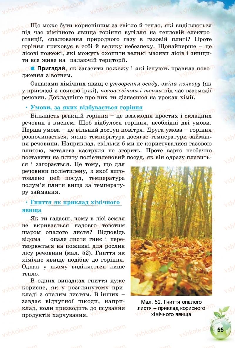 Страница 55 | Підручник Природознавство 5 клас Т.В. Коршевнюк, І.В. Баштовий 2018