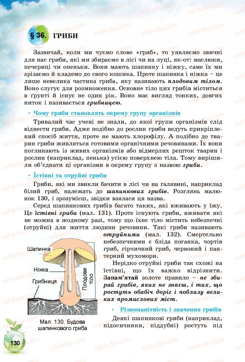 Страница 130 | Підручник Природознавство 5 клас Т.В. Коршевнюк, І.В. Баштовий 2018