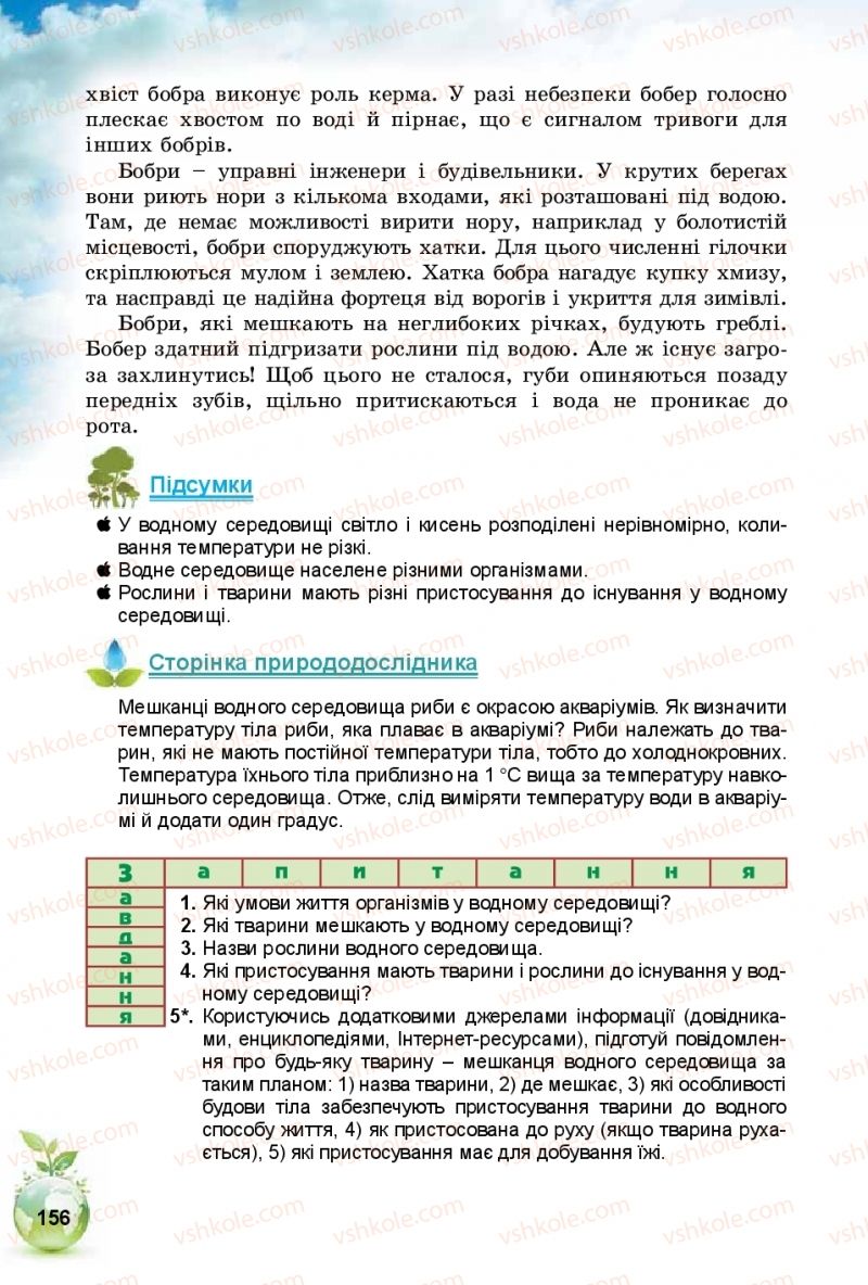 Страница 156 | Підручник Природознавство 5 клас Т.В. Коршевнюк, І.В. Баштовий 2018